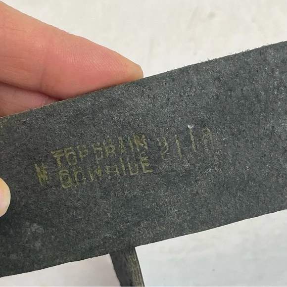 Black leather belt moto goth whimsigoth metallic - Picture 3 of 7